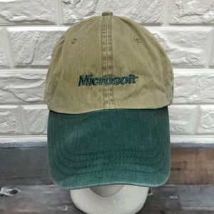 Microsoft GPS technology services distressed baseball cap RARE‎